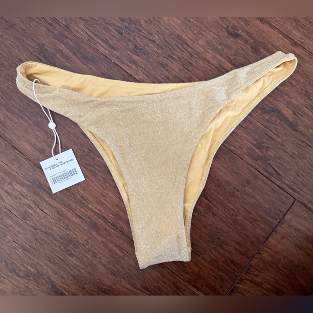 NWT Monday Swimwear Tamarama Bottom in Gold